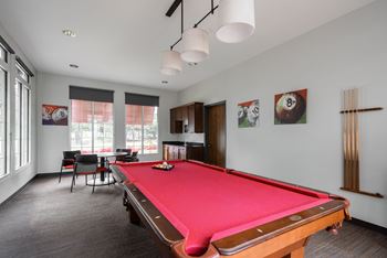 Club room with billiards table